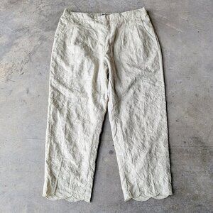 Gudrun Sjoden Woven Kinari Organic Cotton Trousers Embroidered Sage Green Pants
